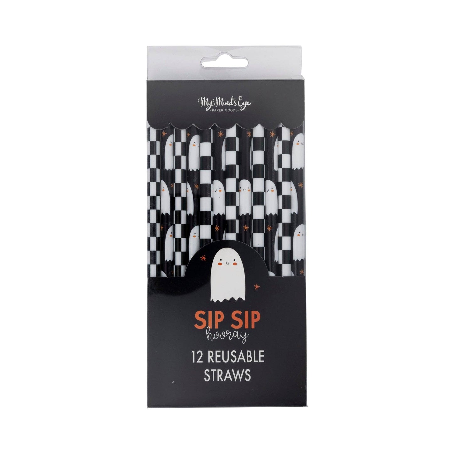Ghosts and Checks Reusable Straws - vibeboxshop
