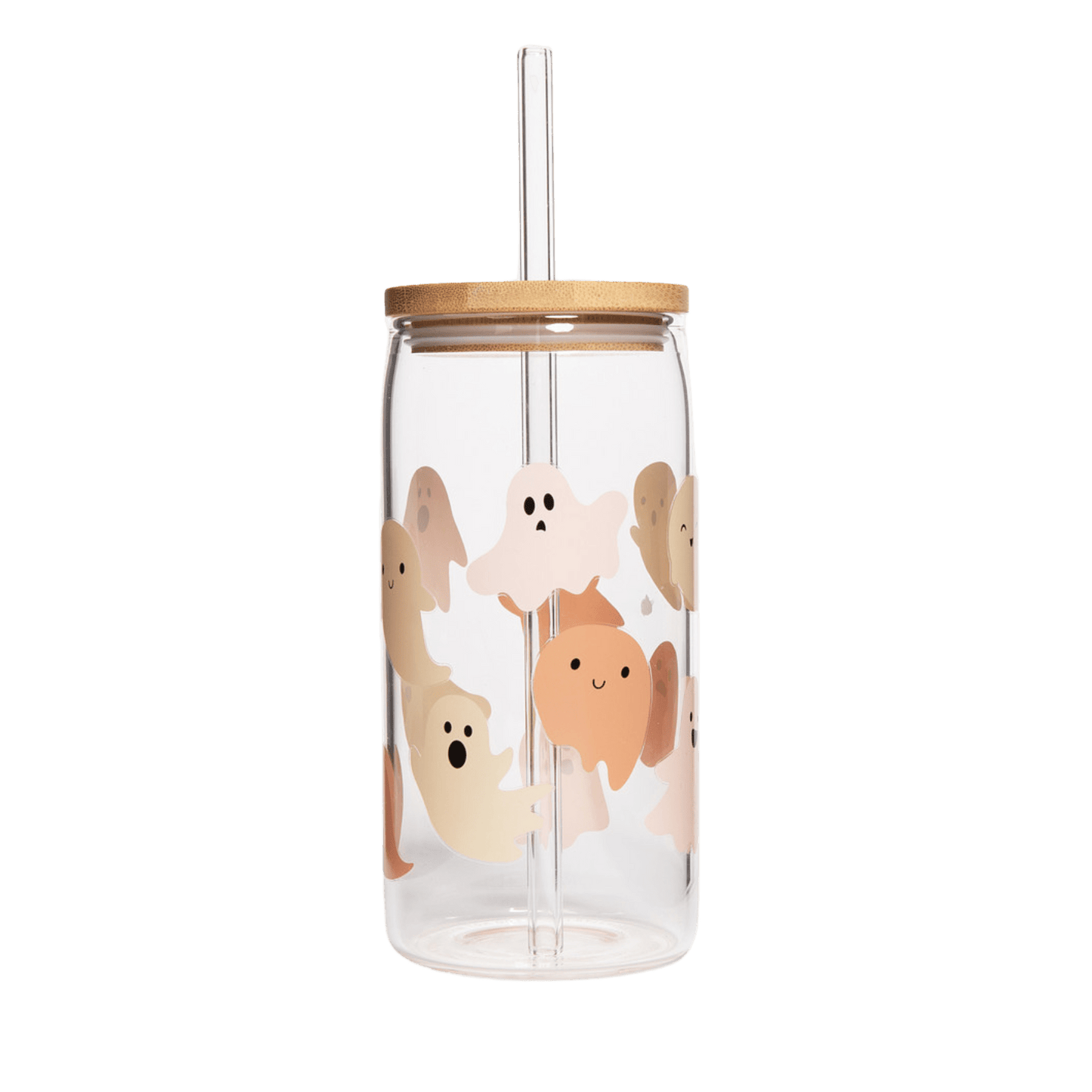 Ghosts Can Glass w/ Straw & Lid - vibeboxshop