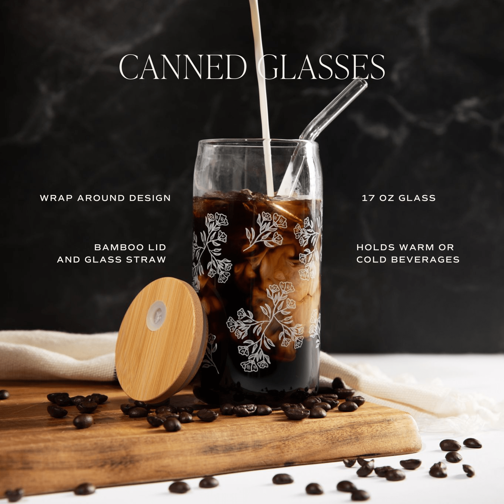 Ghosts Can Glass w/ Straw & Lid - vibeboxshop