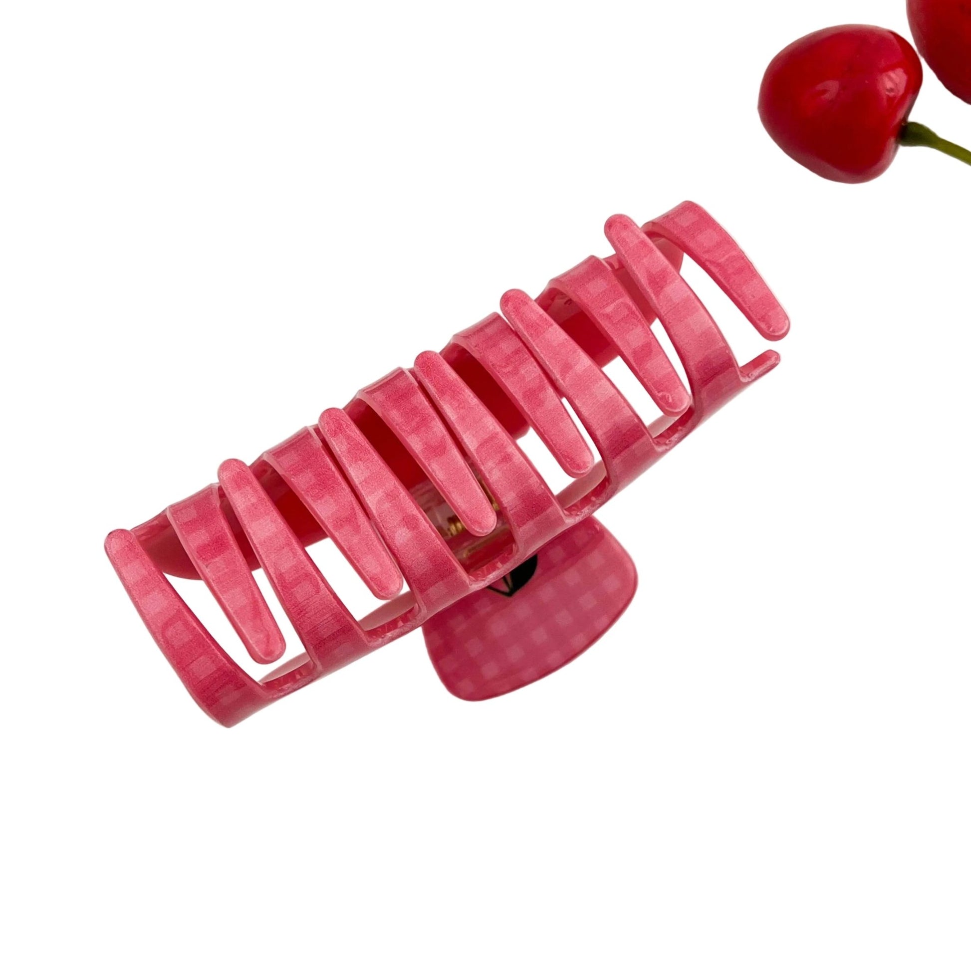 Gingham Cherry Claw Clip - vibeboxshop