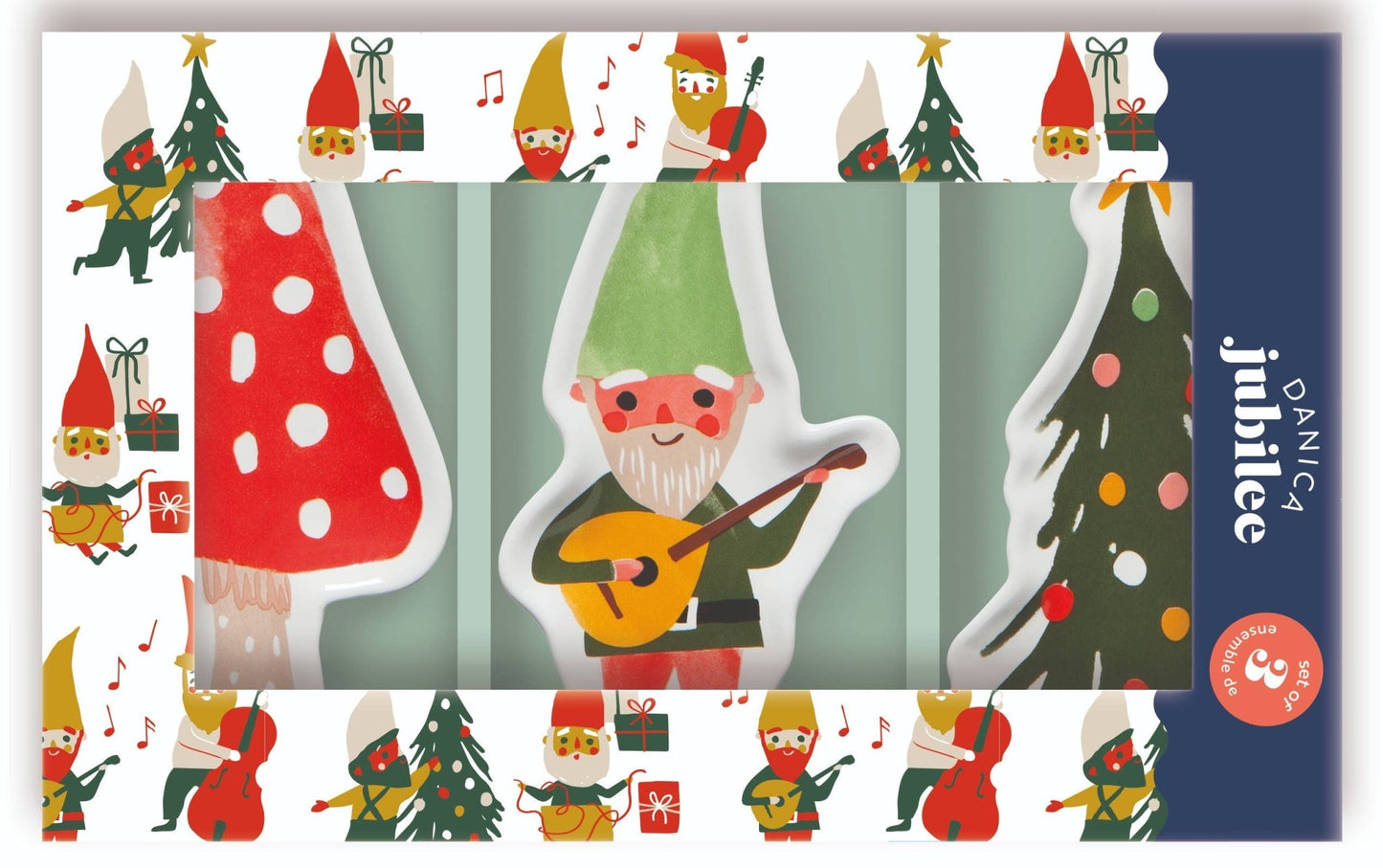 Gnome For The Holidays Christmas Dishes Set of 3 - vibeboxshop