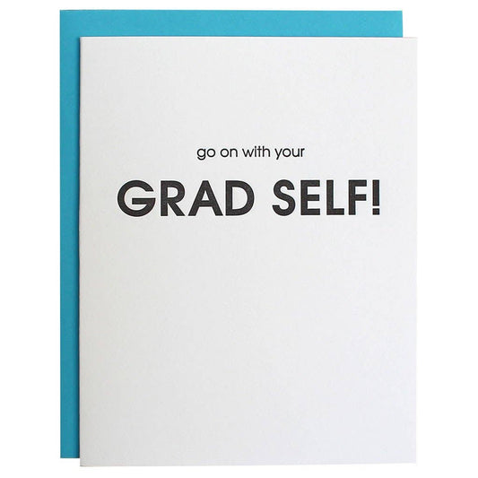 Go On With Your Grad Self Letterpress Card - vibeboxshop