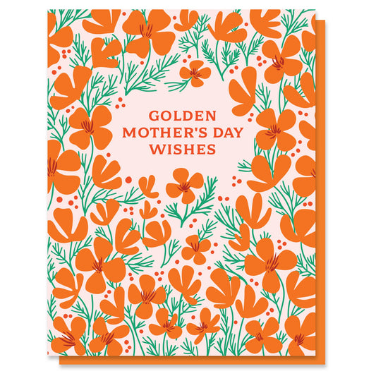 Golden Mother's Day Poppies Card - vibeboxshop