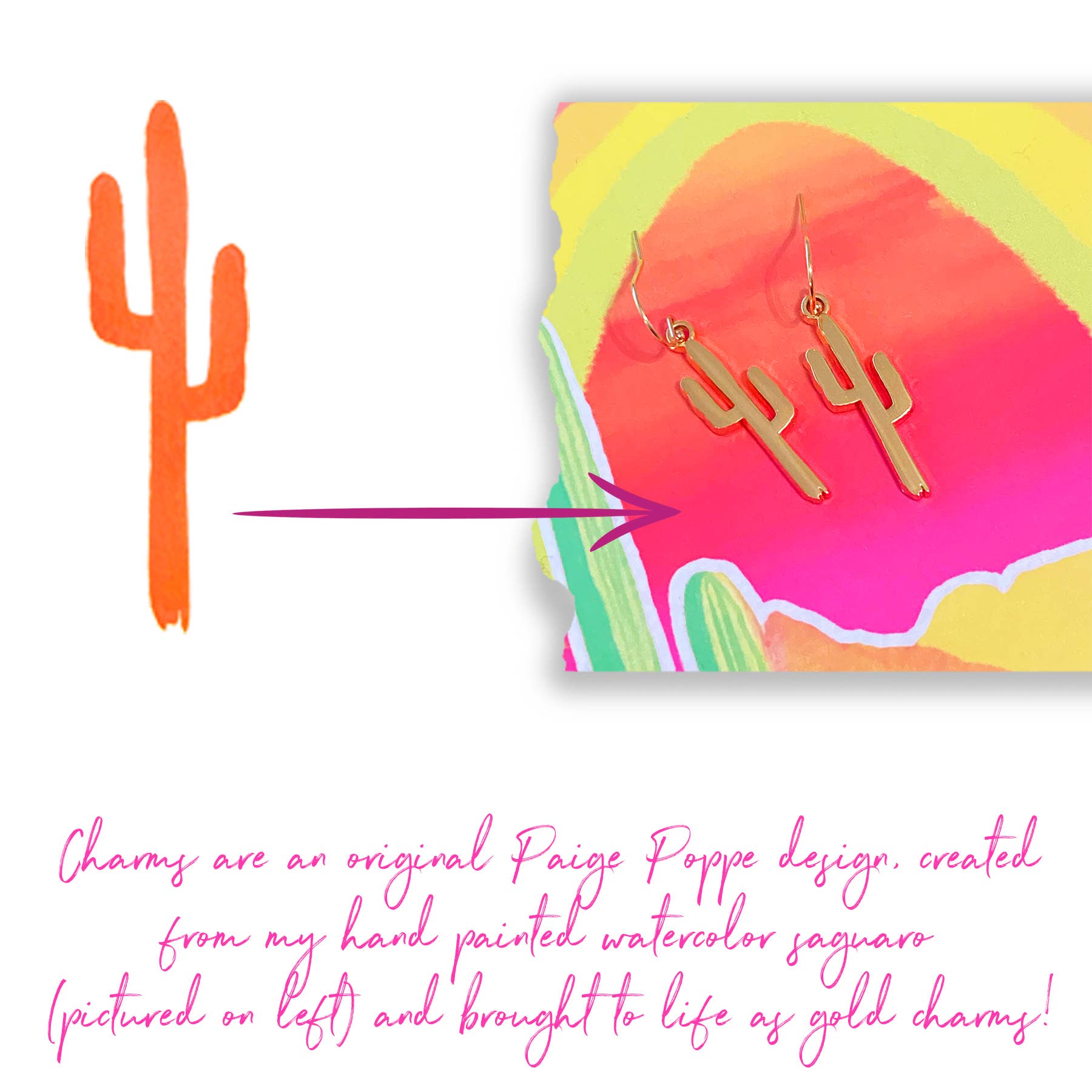 "Golden Saguaro" Earrings - vibeboxshop