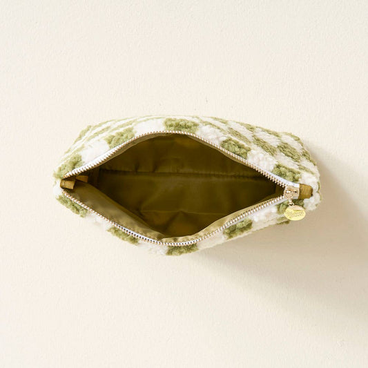 Green Checkered Teddy Pouch - vibeboxshop