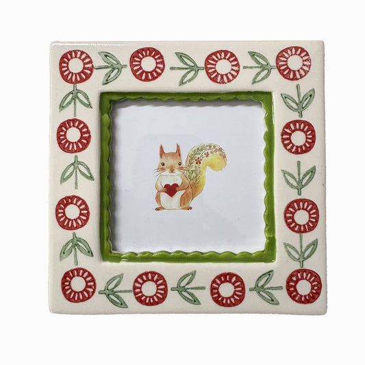 Green Floral Ceramic Photo Frame - vibeboxshop