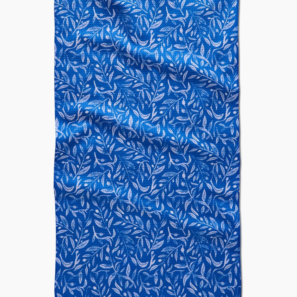 Hanukkah Leaves White Tea Towel - vibeboxshop