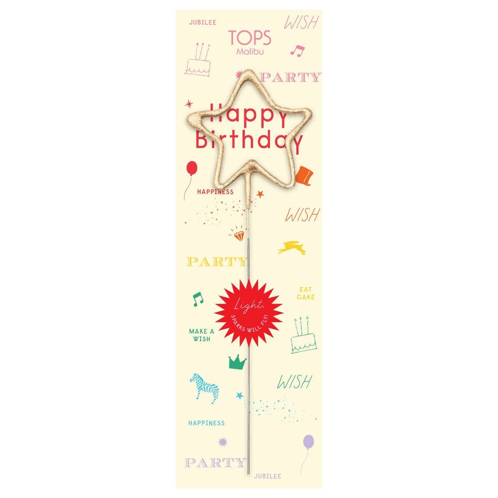 Happy Birthday Star Sparkler - 8in. - vibeboxshop