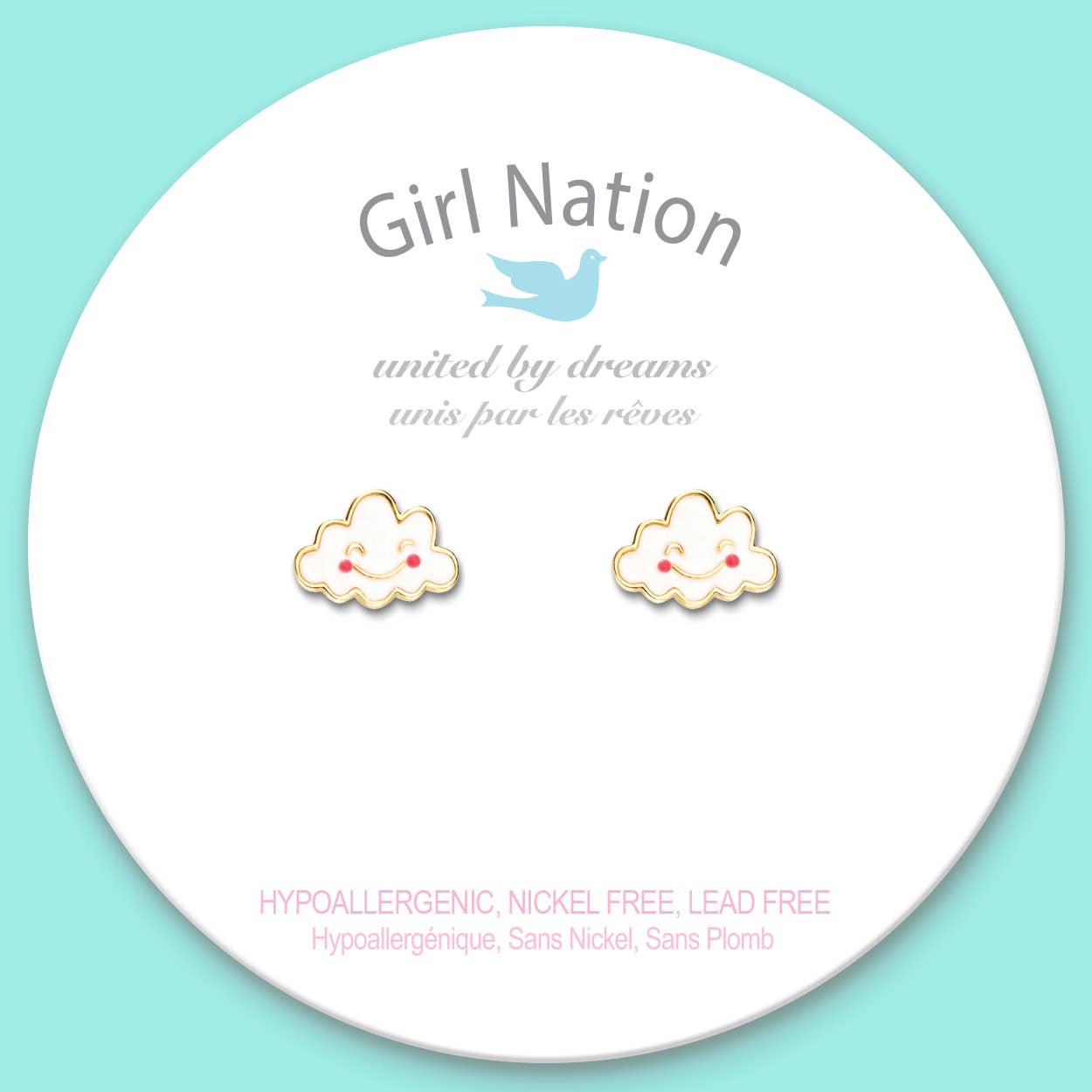 Happy Cloud Stud Earrings - vibeboxshop
