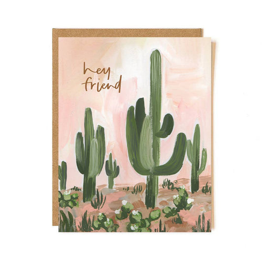 Hey Friend Cactus Greeting Card - vibeboxshop