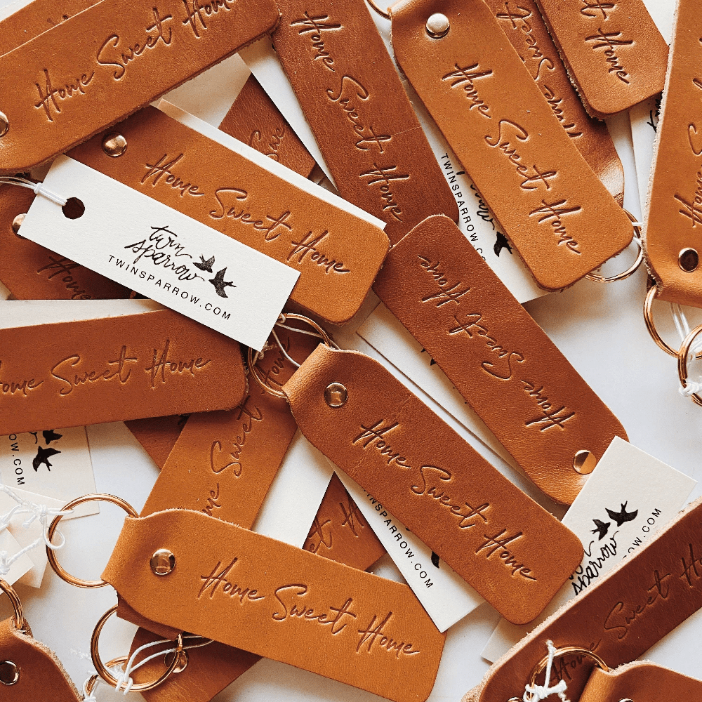 "Home Sweet Home" Script Keychain - vibeboxshop