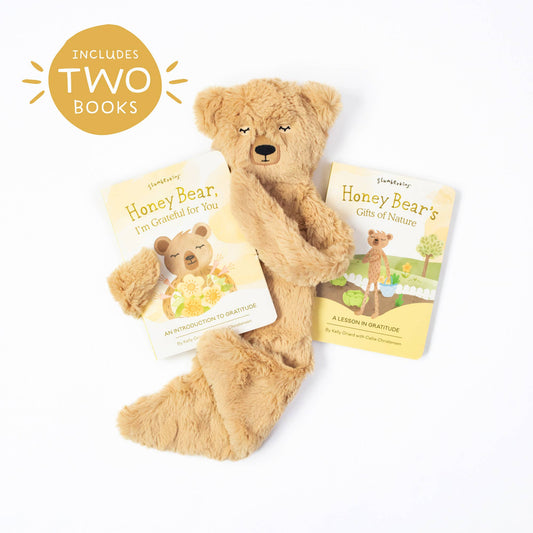 Honey Bear's Gratitude Plush Snuggler Set - vibeboxshop
