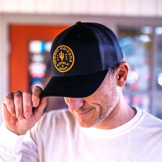 Iconic AZ Curved Trucker - vibeboxshop