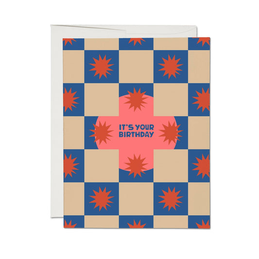 It's Your Birthday Checkered Greeting Card - vibeboxshop