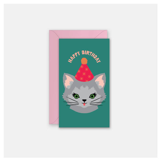 Kitty Happy Birthday Card - Gift Enclosure Card - vibeboxshop