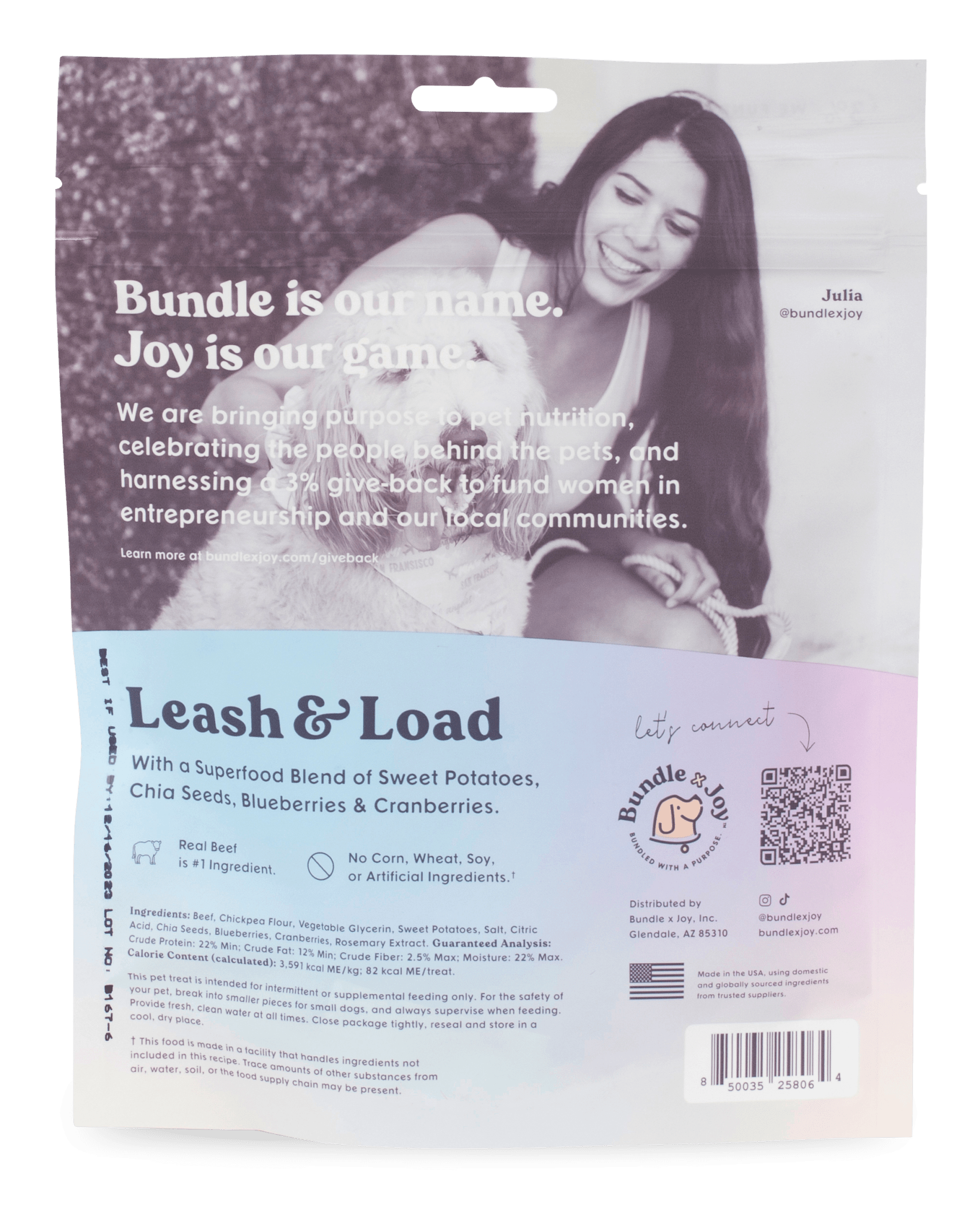 Leash & Load Beef Superfood Jerky Bars for Dogs 5oz - vibeboxshop