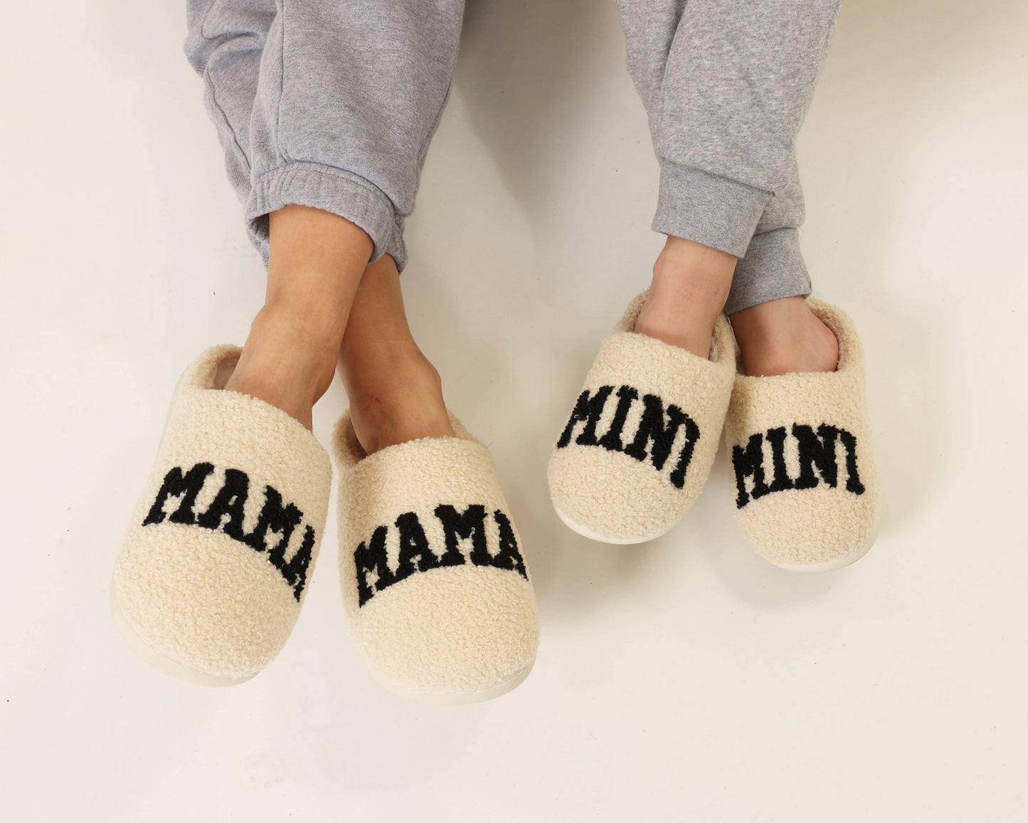"Mama" Slippers - Cream - vibeboxshop