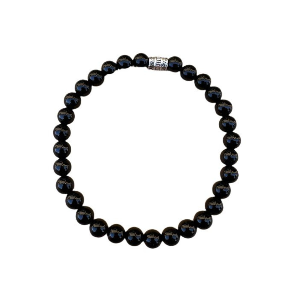 Men's Black Onyx Skinny Stacker Bracelet - vibeboxshop