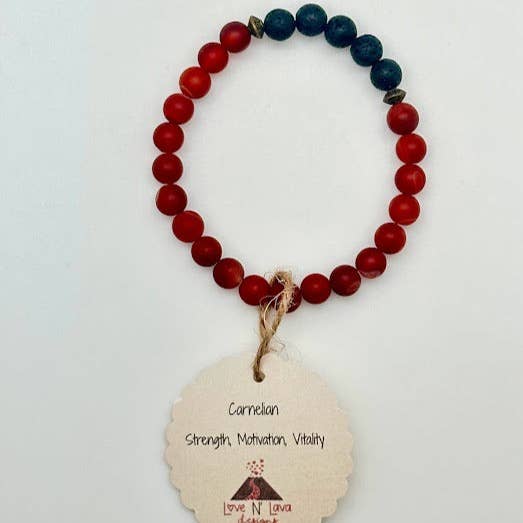 Men's Matte Carnelian Diffuser Bracelet - vibeboxshop