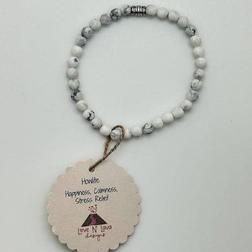Men's Matte Howlite Skinny Bracelet - vibeboxshop
