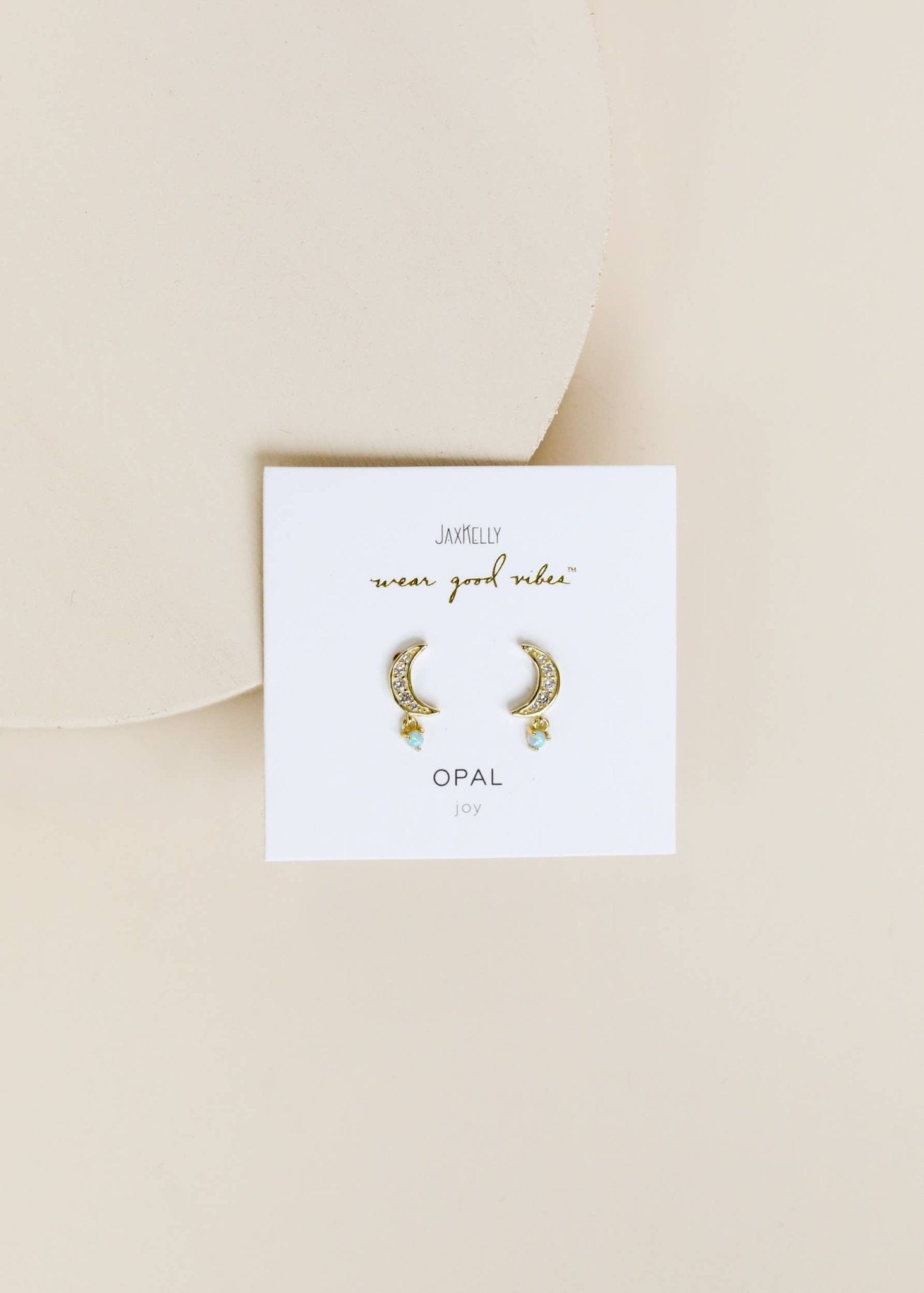 Moon Drop - Opal - Gold Earrings - vibeboxshop