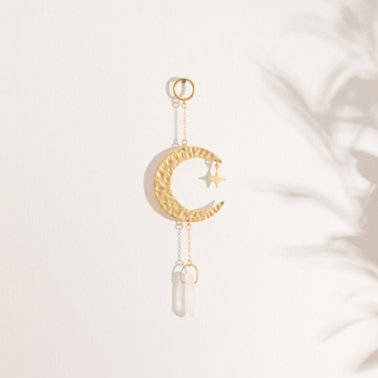 Moonglow Clear Quartz Wall Charm - vibeboxshop