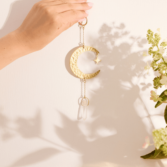 Moonglow Clear Quartz Wall Charm - vibeboxshop