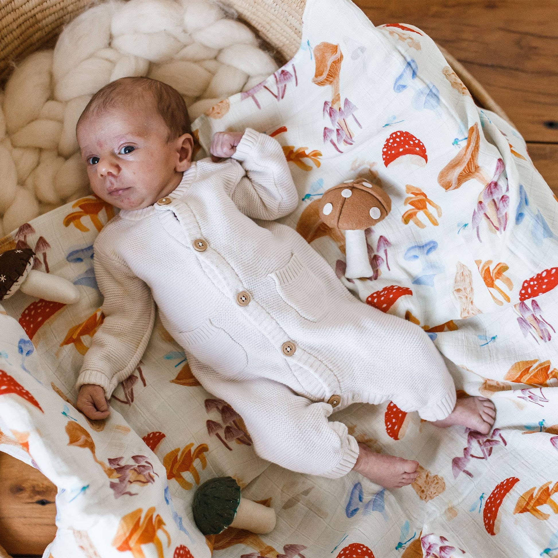 Mushrooms Baby Swaddle - vibeboxshop