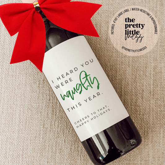 Naughty List Wine Label - vibeboxshop