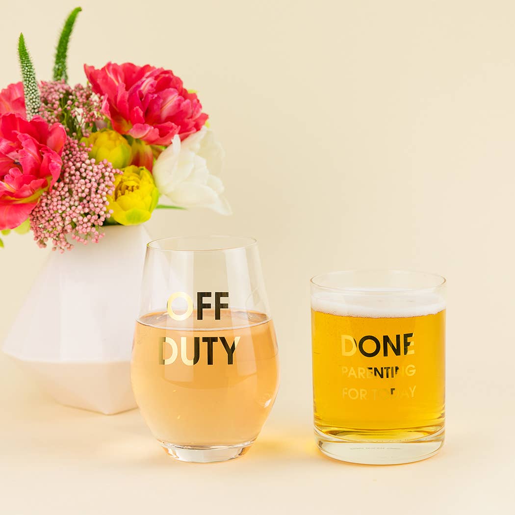Off Duty - Stemless Wine Glass - vibeboxshop
