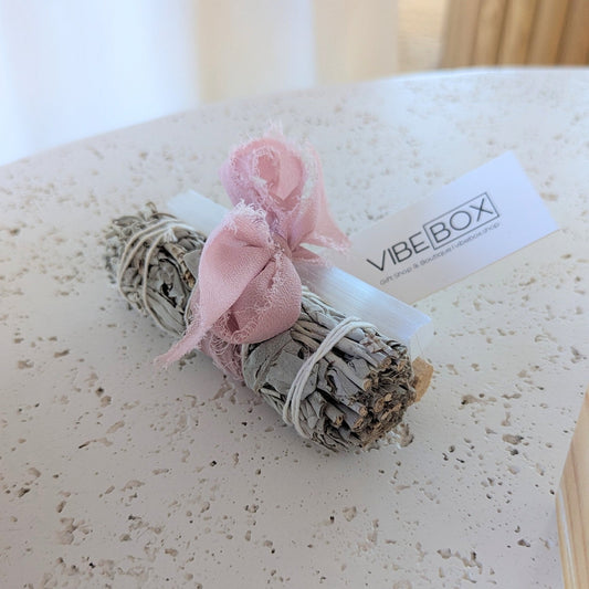 Palo Santo | Selenite | Sage Bundle - vibeboxshop
