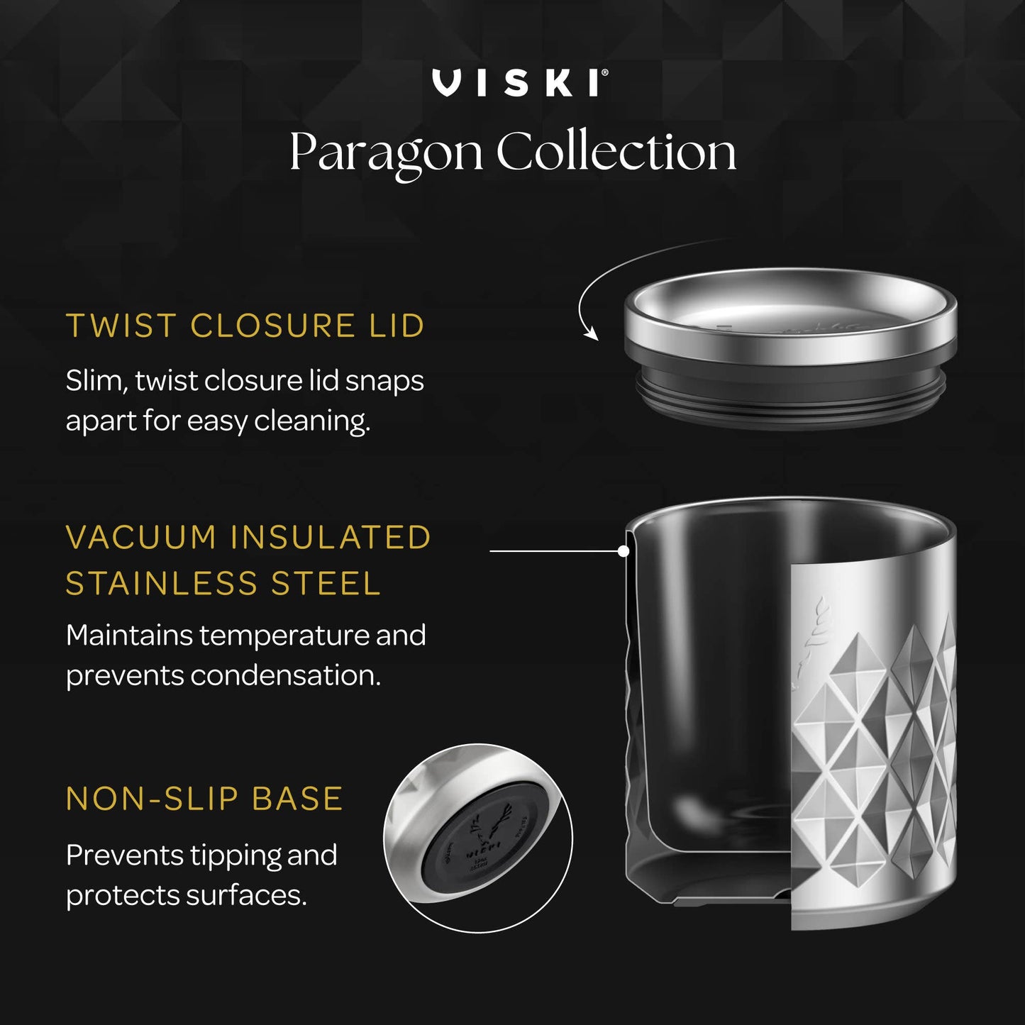 Paragon Stainless Steel Rocks Tumbler - vibeboxshop