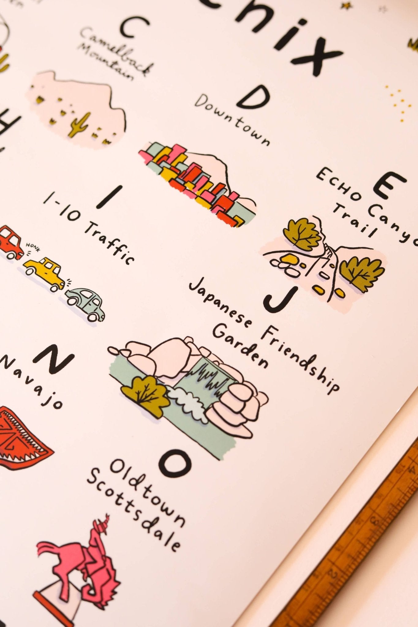 Phoenix Alphabet 16x20 Poster: Flat - vibeboxshop