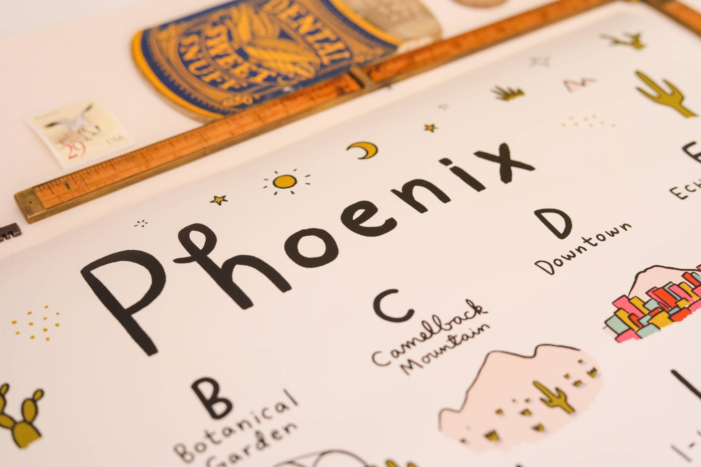 Phoenix Alphabet 16x20 Poster: Flat - vibeboxshop