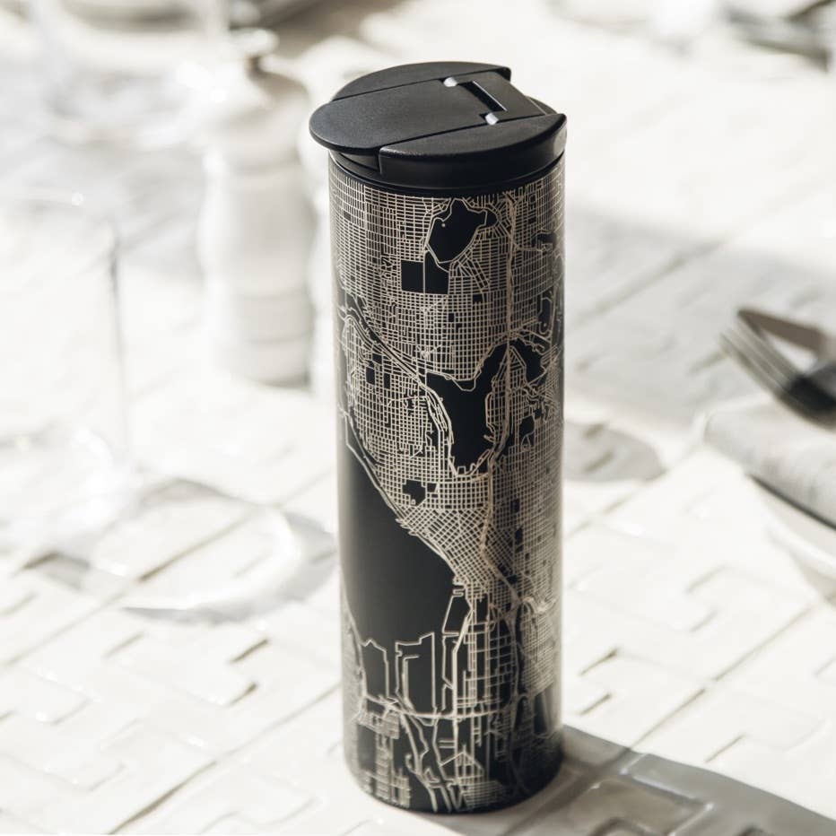 Phoenix AZ Map Tumbler in Matte Black - vibeboxshop