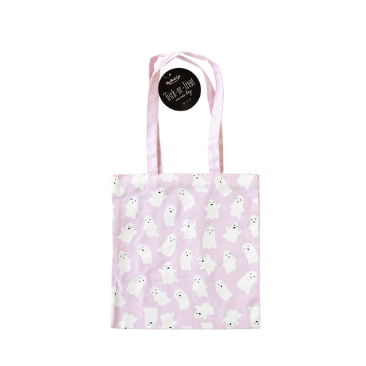 Pink Ghosts Canvas Trick or Treat Bag - vibeboxshop