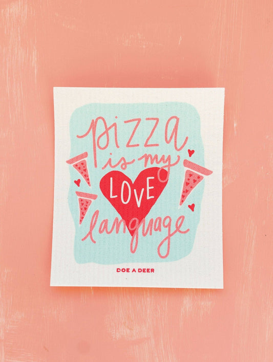 Pizza is My Love Language Swedish Dishcloth - vibeboxshop