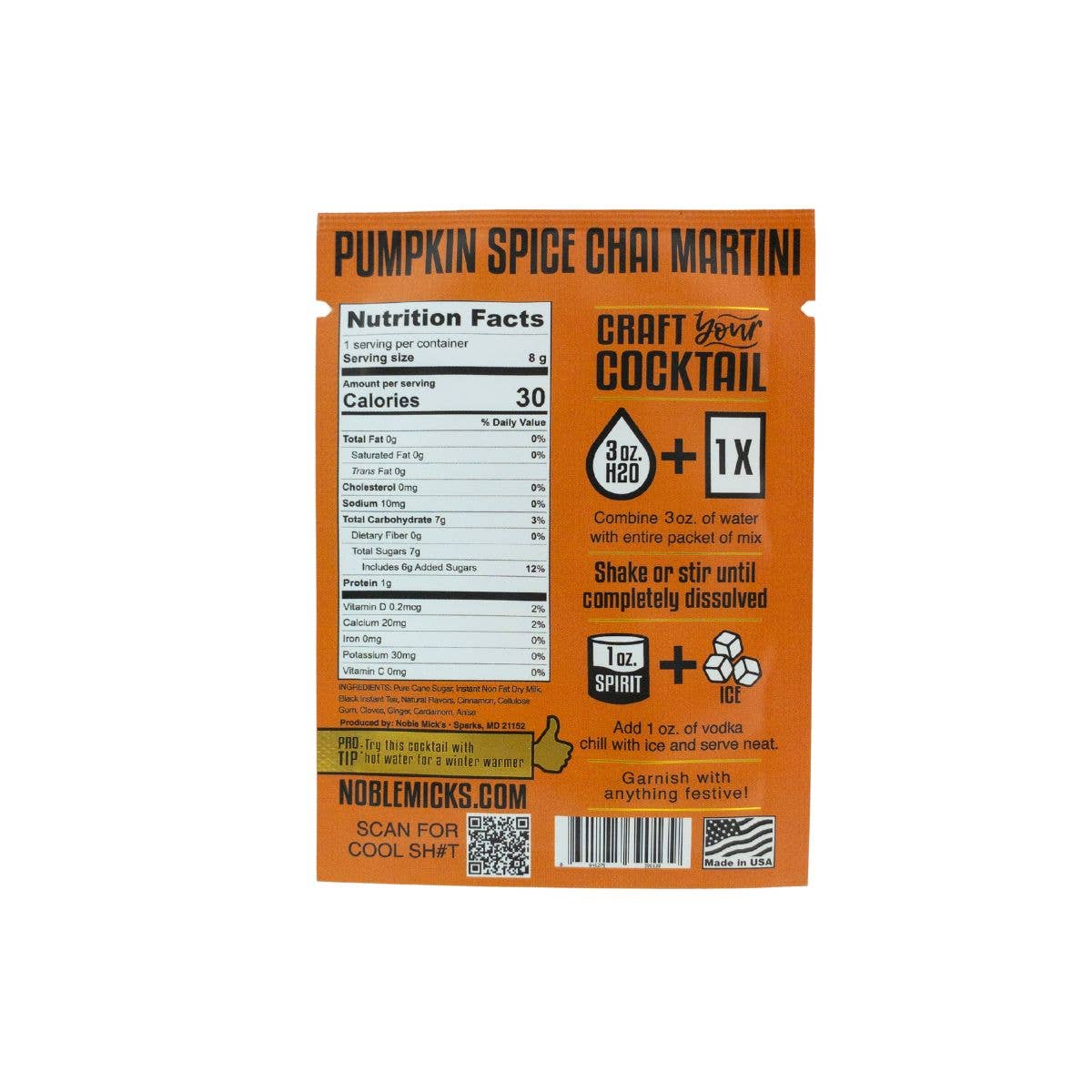 Pumpkin Spice Chai Martini Single Serve Craft Cocktail - vibeboxshop