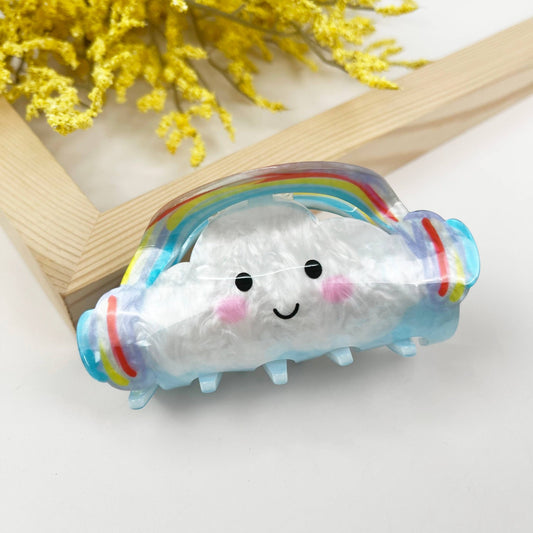 Rainbow Cloud Hair Claw Clip - vibeboxshop