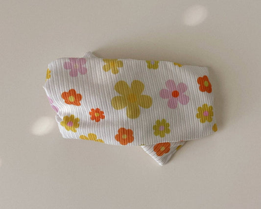 Retro Daisy Floral Tie On Headwrap - vibeboxshop