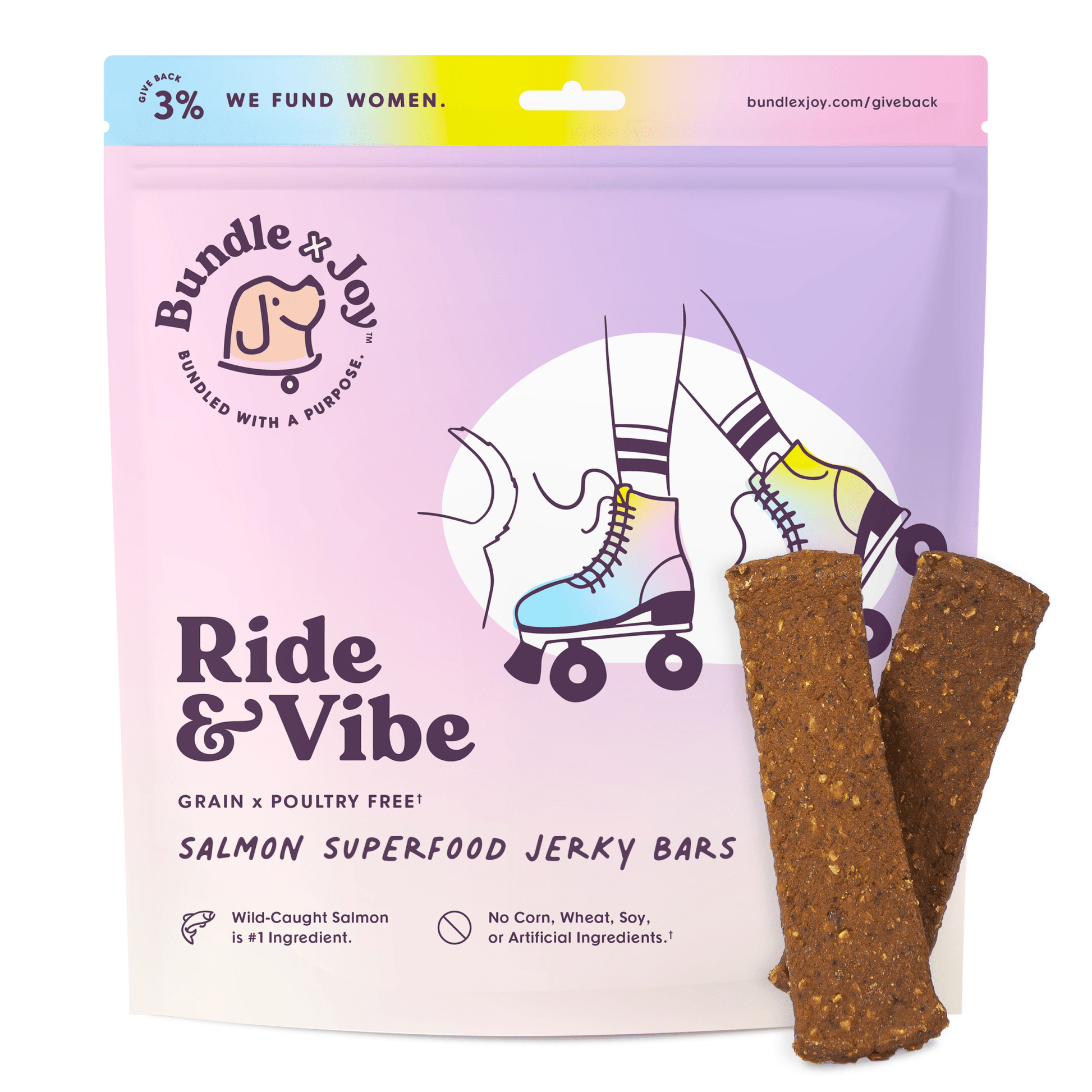 Ride & Vibe Salmon Superfood Jerky Bars for Dogs 5oz - vibeboxshop