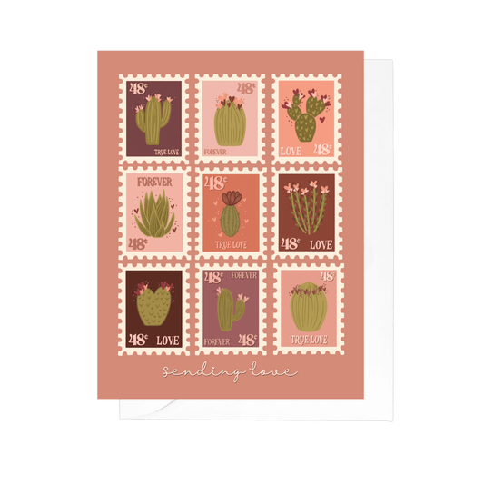 Sending Love Stamps Greeting Card - vibeboxshop