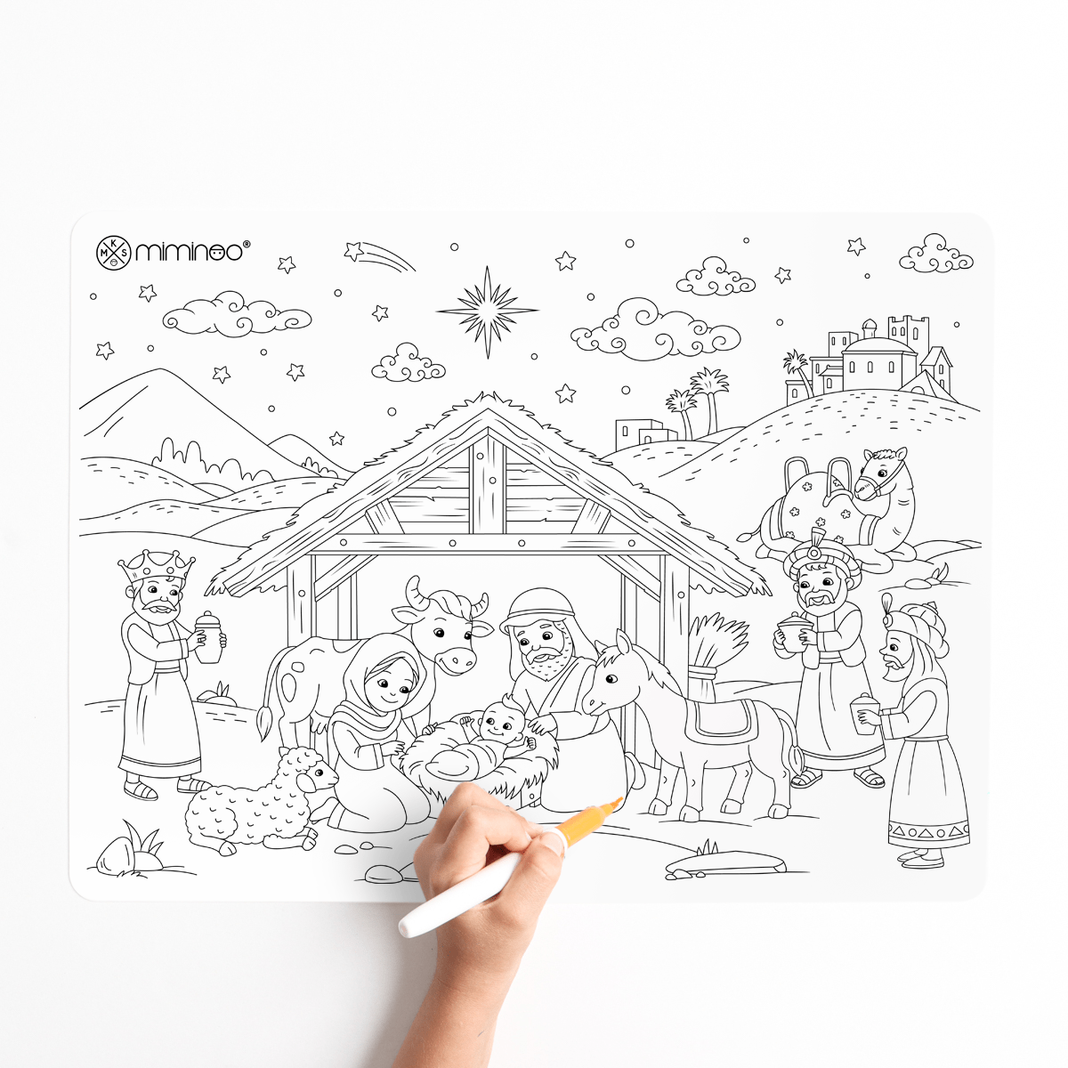 Silicone Reusable Coloring Mat Gift Set | Nativity - vibeboxshop