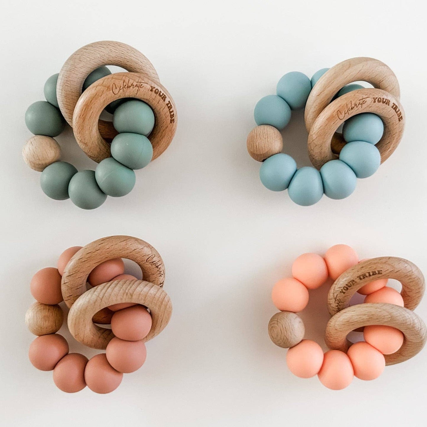 Silicone & Wood Teether Rings - vibeboxshop