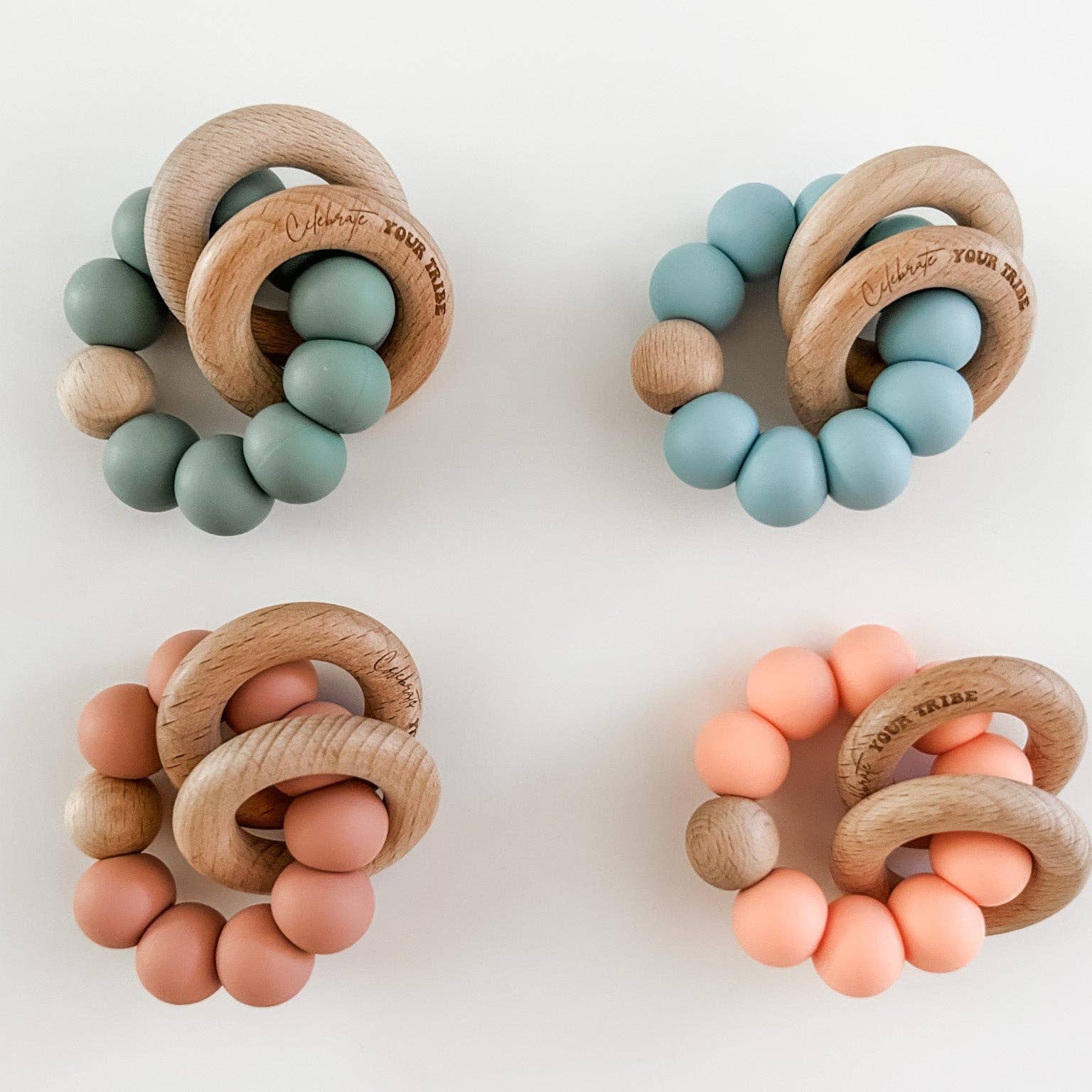 Silicone & Wood Teether Rings - vibeboxshop