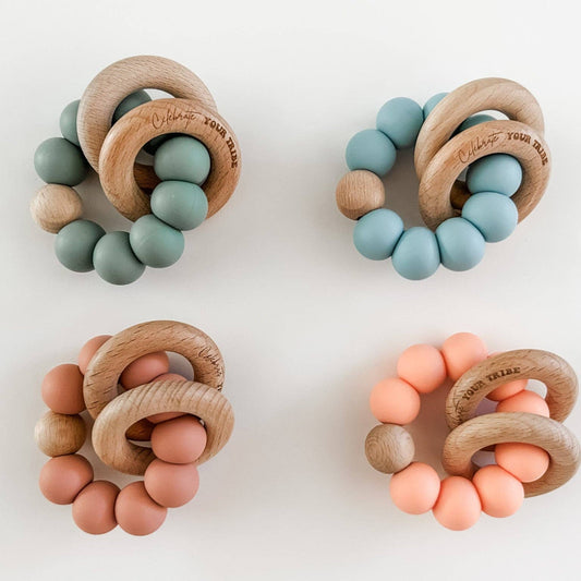 Silicone & Wood Teether Rings - vibeboxshop