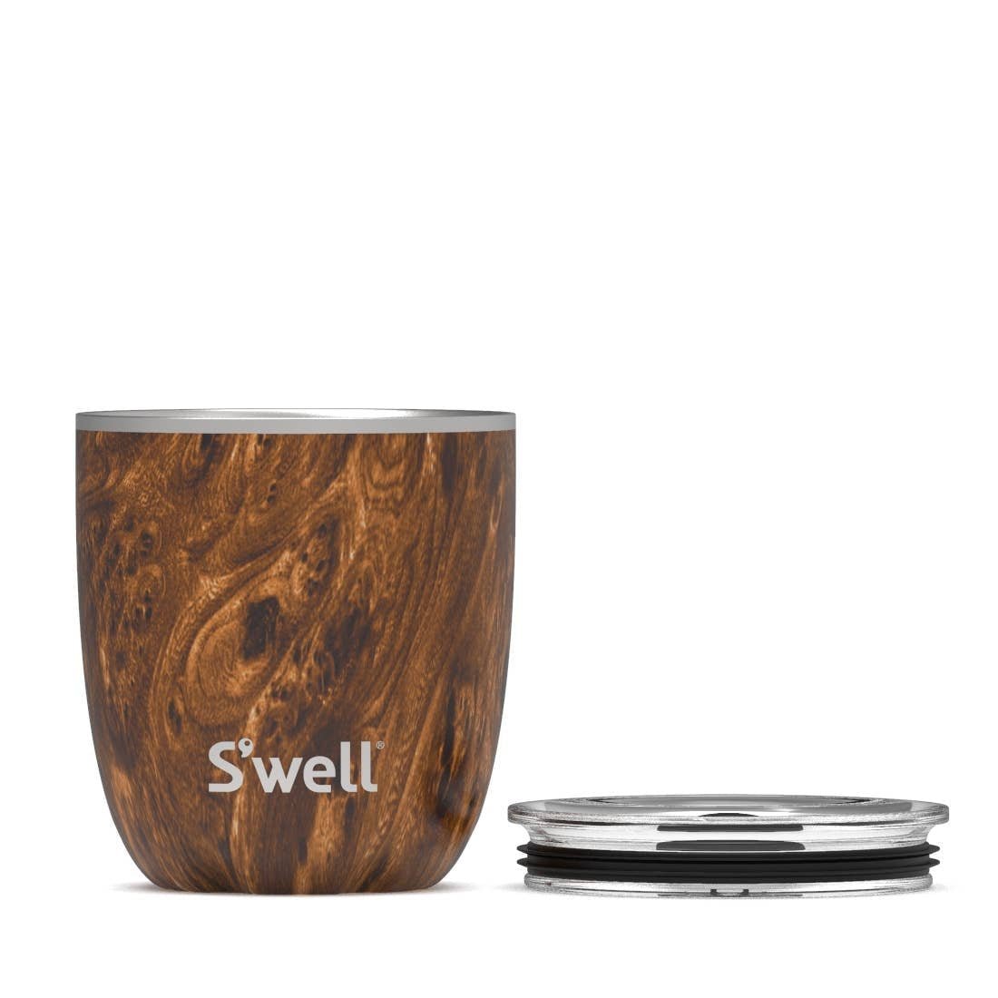 Stainless Steel TeakwoodTumbler with Lid - vibeboxshop
