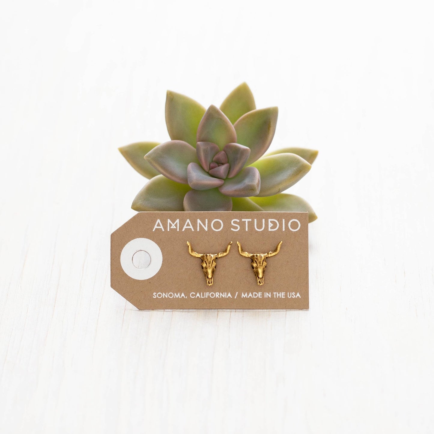 Steer Skull Stud Earrings - vibeboxshop
