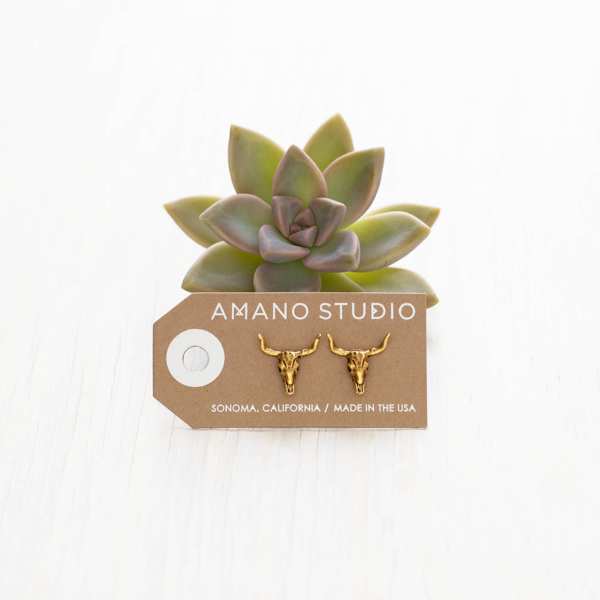 Steer Skull Stud Earrings - vibeboxshop