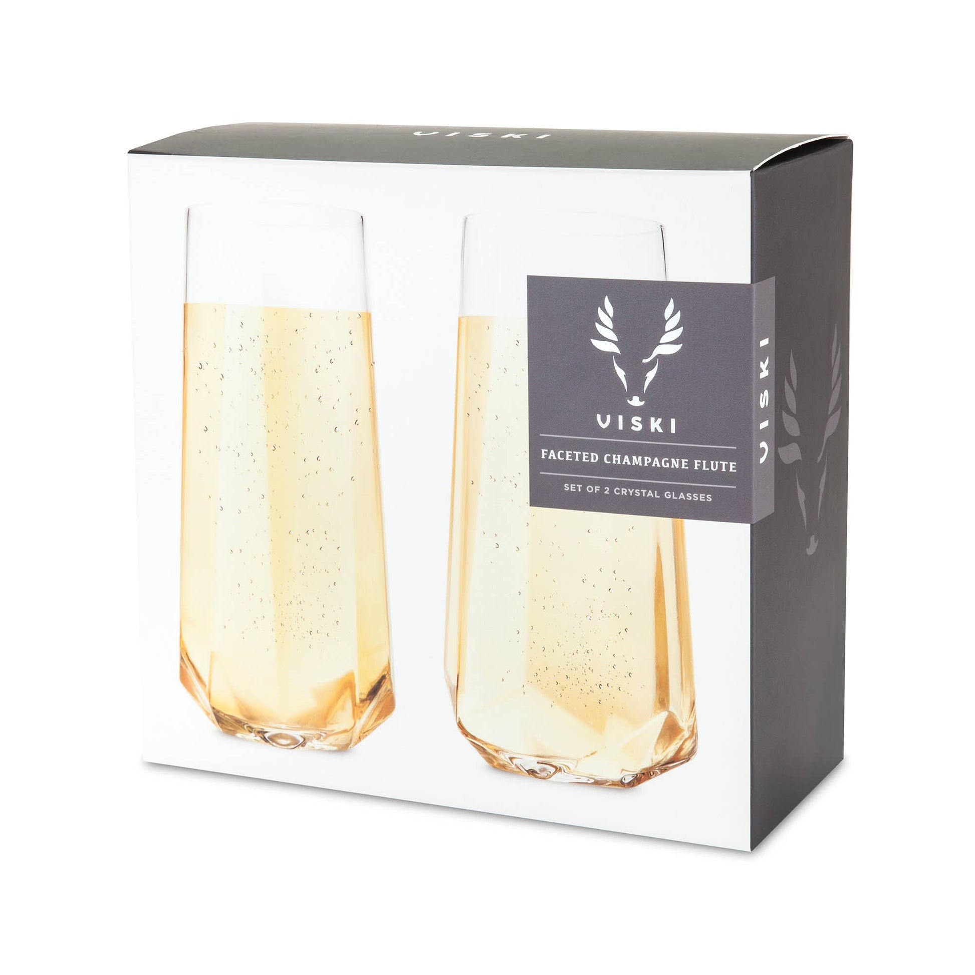 Stemless Crystal Champagne Flutes - Set of 2 - vibeboxshop